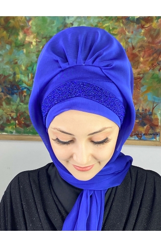 Saks-Blau Praktischer Turban 17ŞAL12-12