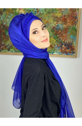 Saks-Blau Praktischer Turban 17ŞAL12-12