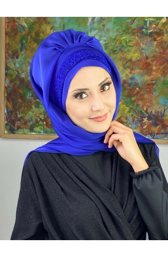 Saks-Blau Praktischer Turban 17ŞAL12-12