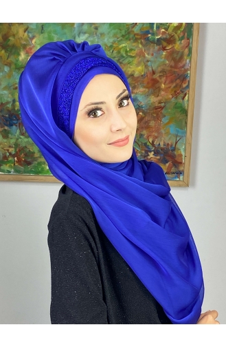 Saks-Blau Praktischer Turban 17ŞAL12-12