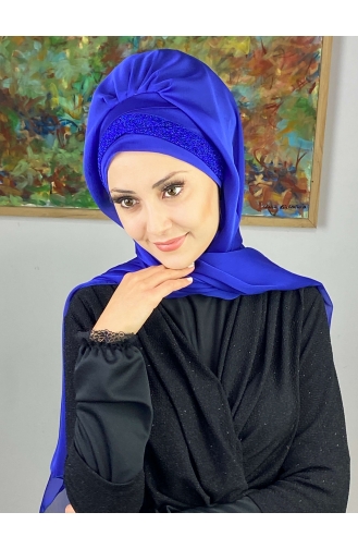 Saks-Blau Praktischer Turban 17ŞAL12-12