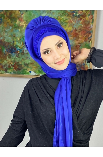 Saks-Blau Praktischer Turban 17ŞAL12-12