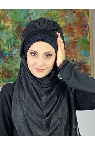 Black Ready to Wear Turban 17ŞAL12-01