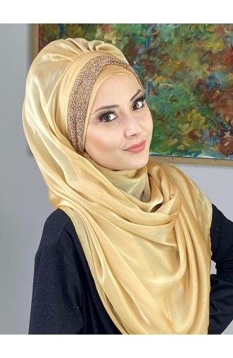 Golden Yellow Ready to wear Turban 17ŞAL12-02