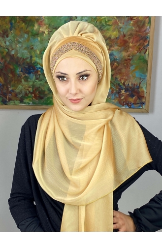 Golden Yellow Ready to wear Turban 17ŞAL12-02