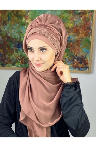 Topkapı Model Büzgülü Şal ARA17ŞAL12-03 Bakır Rengi