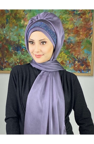 Dark Lilac Ready to wear Turban 17ŞAL12-06