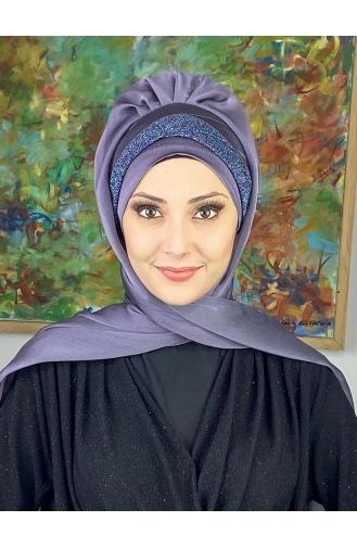 Dark Violet Ready to Wear Turban 17ŞAL12-06