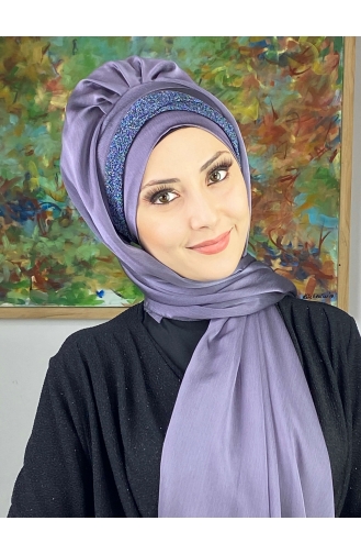 Dark Lilac Ready to wear Turban 17ŞAL12-06