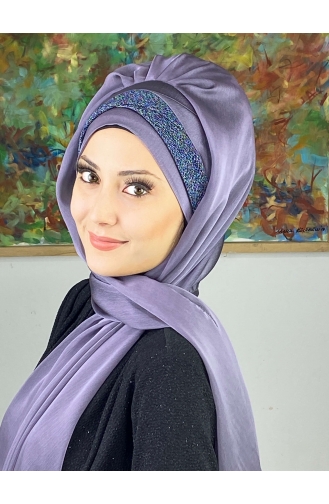 Dark Lilac Ready to wear Turban 17ŞAL12-06