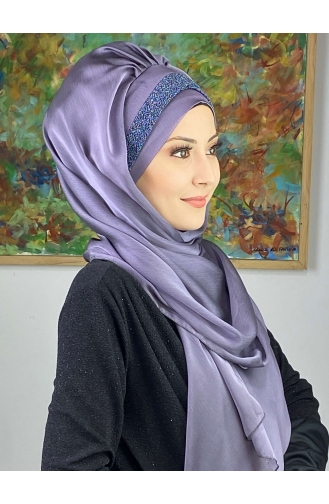 Dark Lilac Ready to wear Turban 17ŞAL12-06