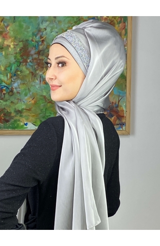 Silver Gray Ready to wear Turban 17ŞAL12-07