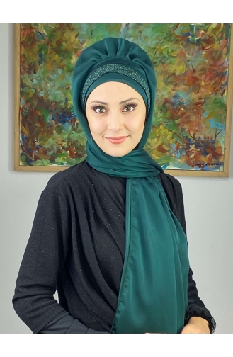 Emerald Green Ready to Wear Turban 17ŞAL12-08