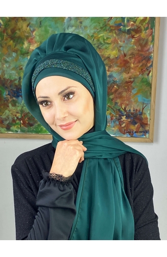 Emerald Green Ready to Wear Turban 17ŞAL12-08