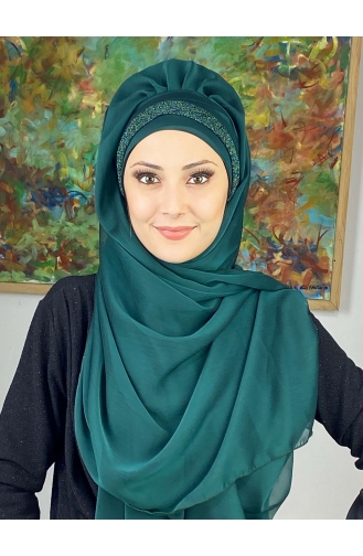 Emerald Green Ready to Wear Turban 17ŞAL12-08