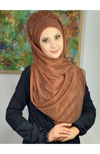 Turban Pret-a-Porter Couleur cuivre 17ŞAL64-01