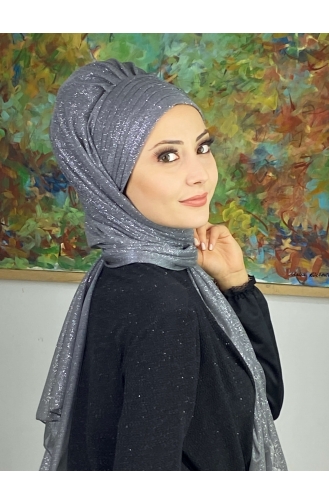 Gray Ready to Wear Turban 17ŞAL64-03