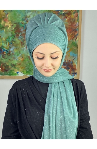 Turban Pret-a-Porter Vert eau 17ŞAL64-08