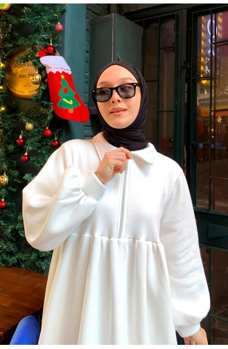 White Young Hijab Dress 00233-03