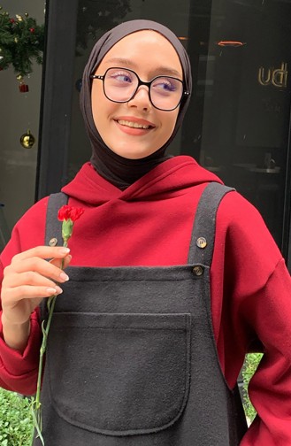 Ceylan Otantik Kaşe Etekli Salopet 00220-04 Siyah