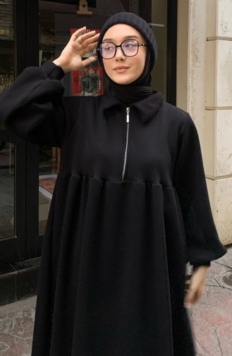 Schwarz Hijab Kleider 00209-08