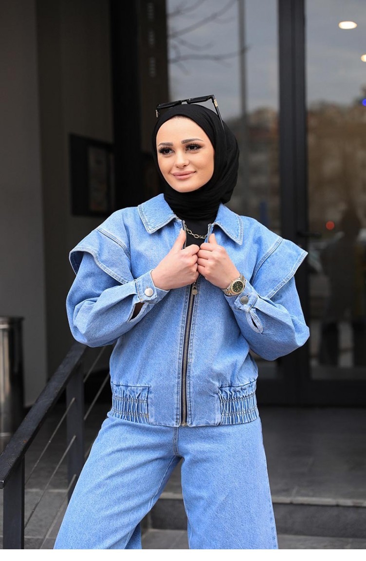 Denim jacket hijab style top