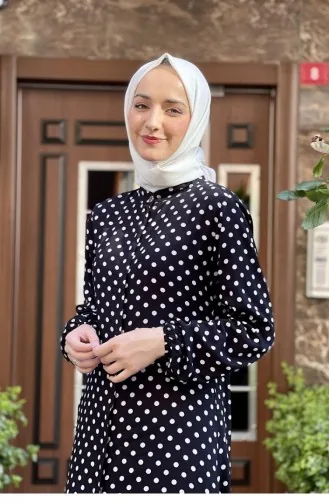 Puantiyeli Tunik 0152A-03 Lacivert