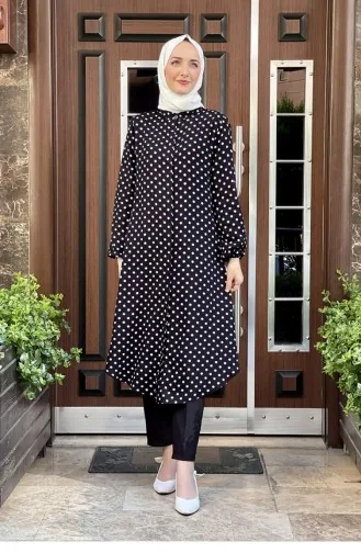 Puantiyeli Tunik 0152A-03 Lacivert