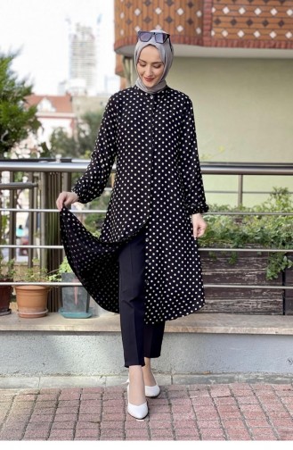 Puantiyeli Tunik Siyah