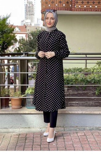 Puantiyeli Tunik Siyah
