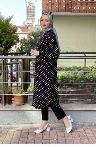 Puantiyeli Tunik Siyah