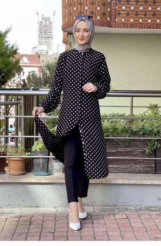Puantiyeli Tunik Siyah