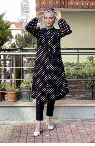 Puantiyeli Tunik Siyah