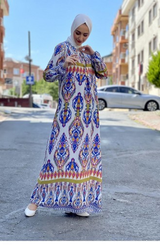 Saks-Blau Hijab Kleider 0267SGS.SMV