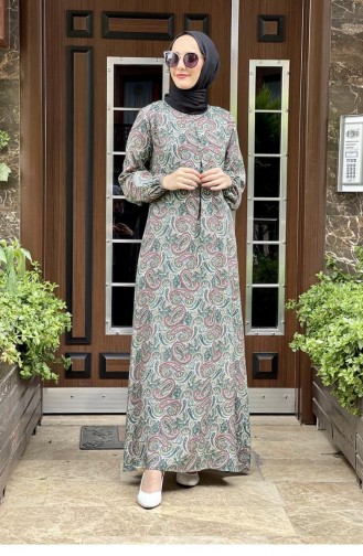 Minzengrün Hijab Kleider 0273SGS.MNT