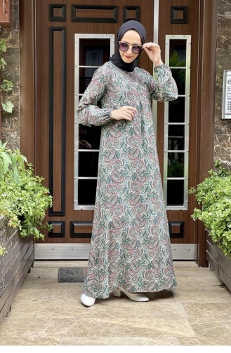 Minzengrün Hijab Kleider 0273SGS.MNT