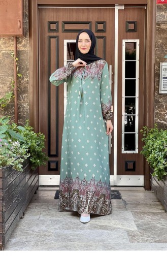 Green Almond Hijab Dress 0274SGS.CYS