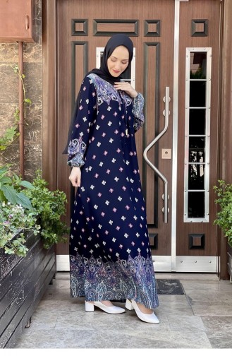Dunkelblau Hijab Kleider 0274SGS.LCV