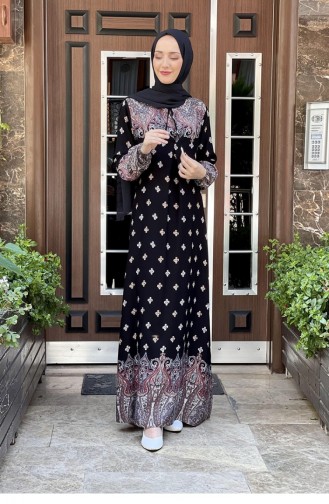 Black Hijab Dress 0274SGS.SYH