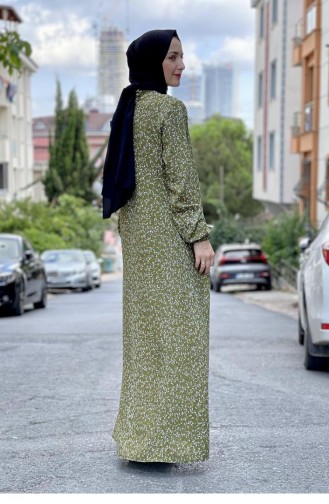 فستان أخضر حشيشي 0278SGS.YSL
