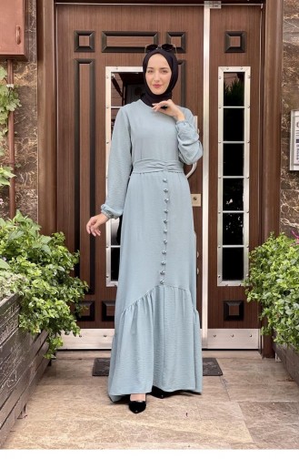 Green Almond Hijab Dress 1519TGM.CYS