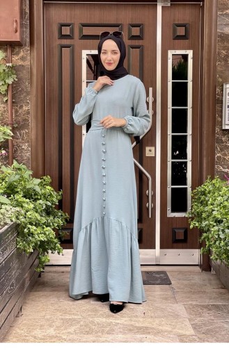 Green Almond Hijab Dress 1519TGM.CYS
