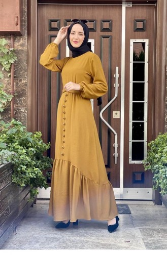 Tan Hijab Dress 1519TGM.TAB