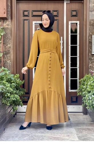 Tan Hijab Dress 1519TGM.TAB