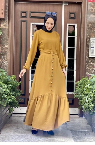 Tan Hijab Dress 1519TGM.TAB