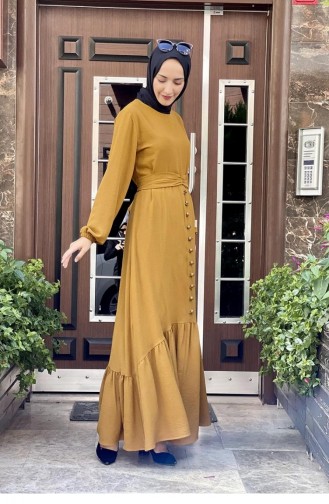 Tan Hijab Dress 1519TGM.TAB
