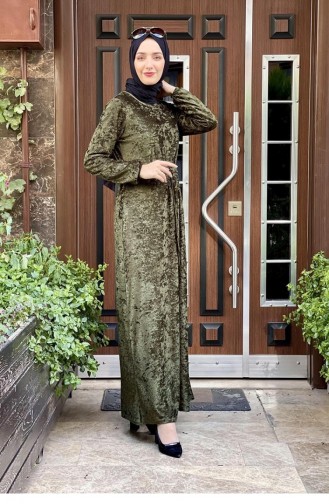 Khaki Hijab Kleider 1812CVN.HAK