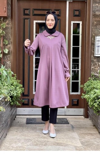 Bebe Yaka A Pile Tunik Pudra