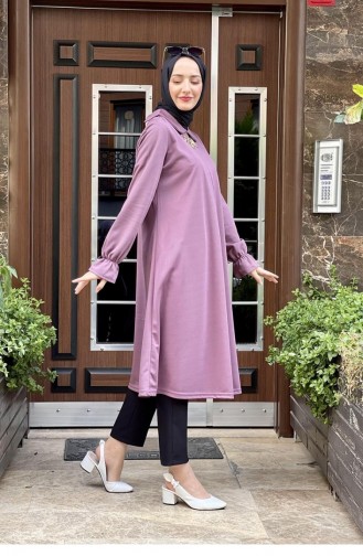 Bebe Yaka A Pile Tunik Pudra
