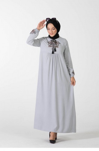 Gray Hijab Dress 2004MG.GRI